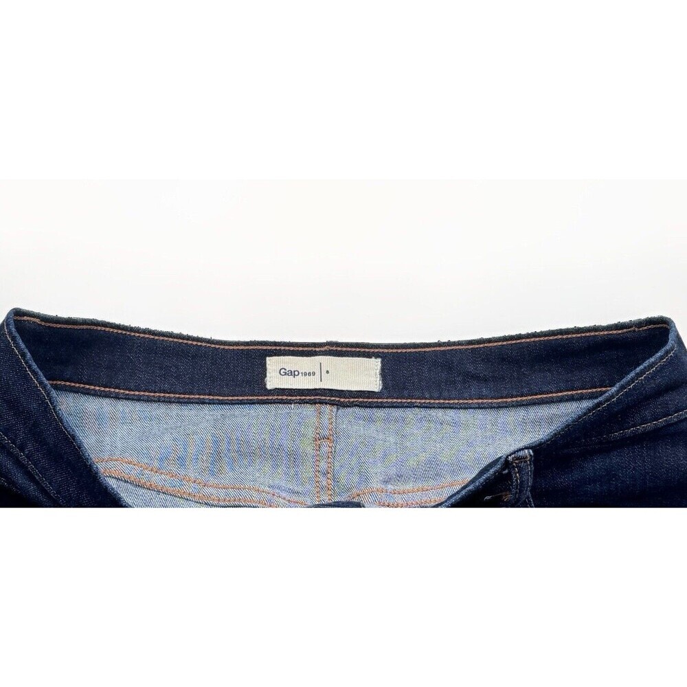 Gap Denim Skirt Womens 8 A Line Button Dark Blue Measures 30 x 18 - Picture 3 of 5